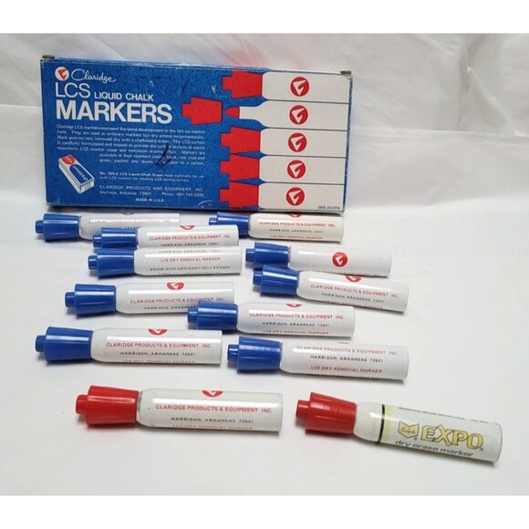 Claridge Other - Vintage 2002 Claridge LCS Liquid Chalk Markers 12-Pack (One Dozen) 10 Blue 2 Red
